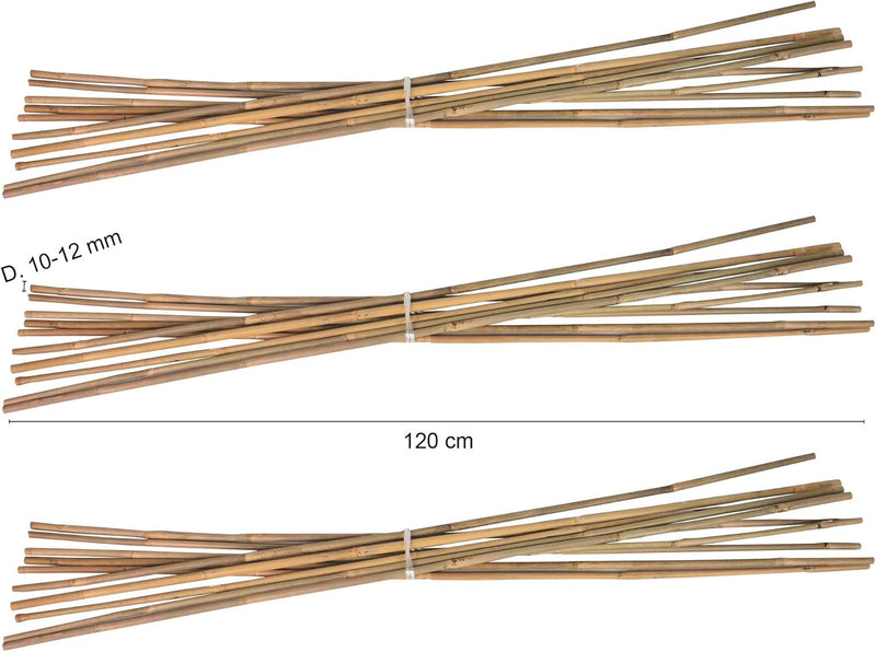 UNUS Bambusstäbe, Pflanzenstäbe zur Stabilisierung von Pflanzen im Garten, Rankstäbe Bambus 120 cm n