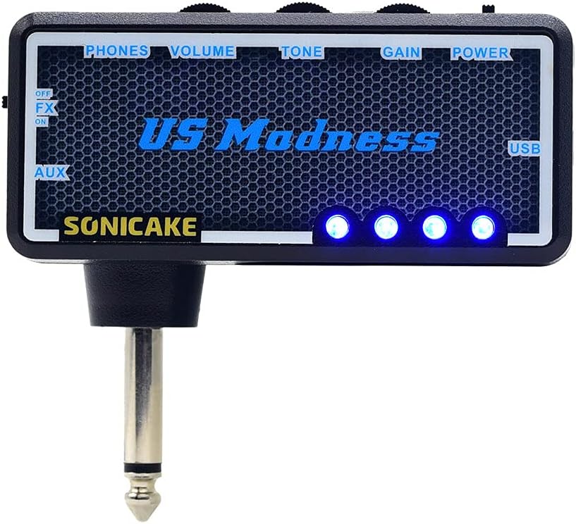 SONICAKE Mini Verstärker Gitarren Chorus Effekt AMP Kopfhörer Verstärker Pocket wiederaufladbar Gita