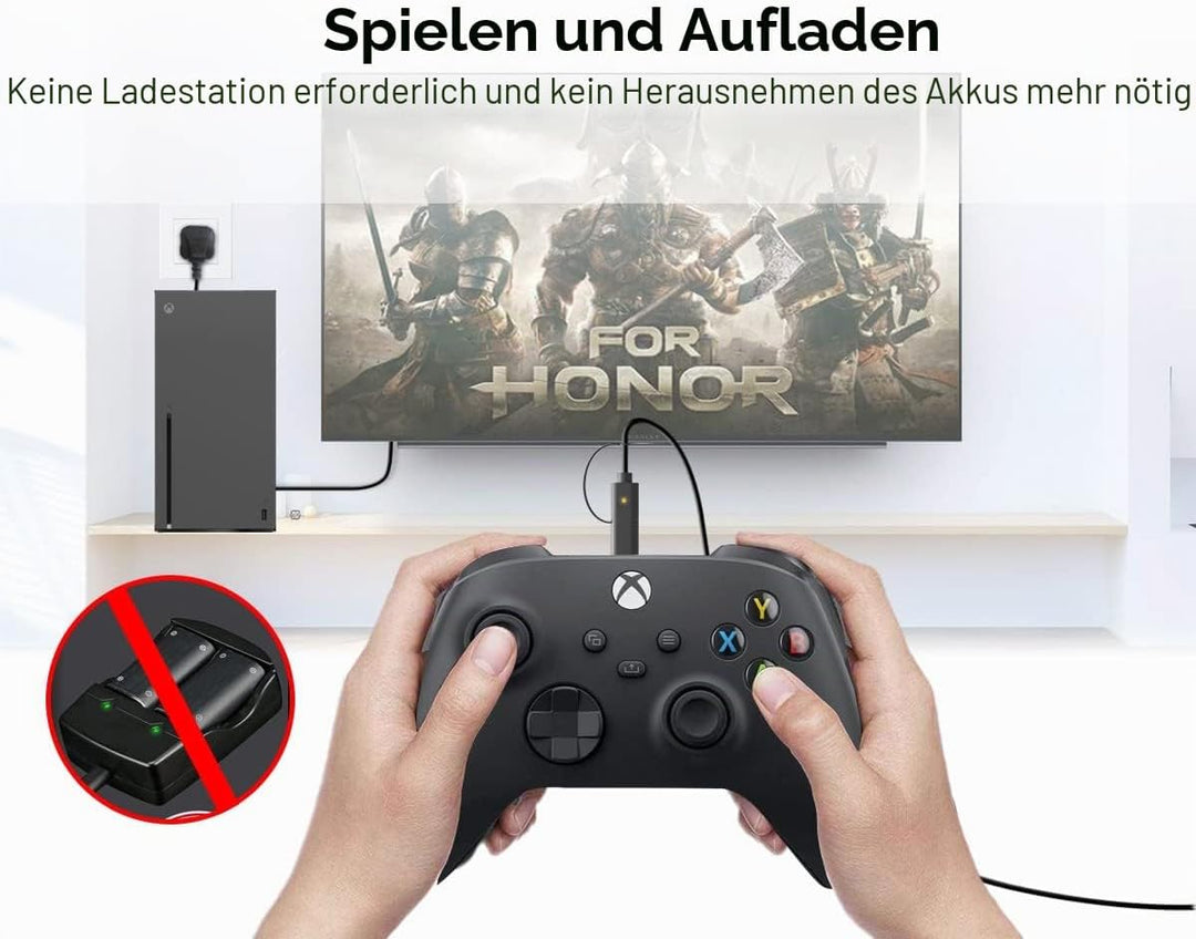 ElecGear Wiederaufladbare Lithium Ionen Akku für Xbox Controller, 1200mAh Li-Ion Batterien für Xbox