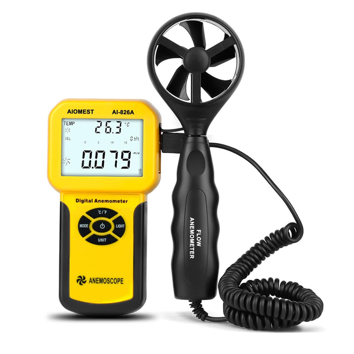 AIOMEST Windmesser, Digital Anemometer Windmesser Windmessgerät Handheld, AI-826A Windmesser CFM Win
