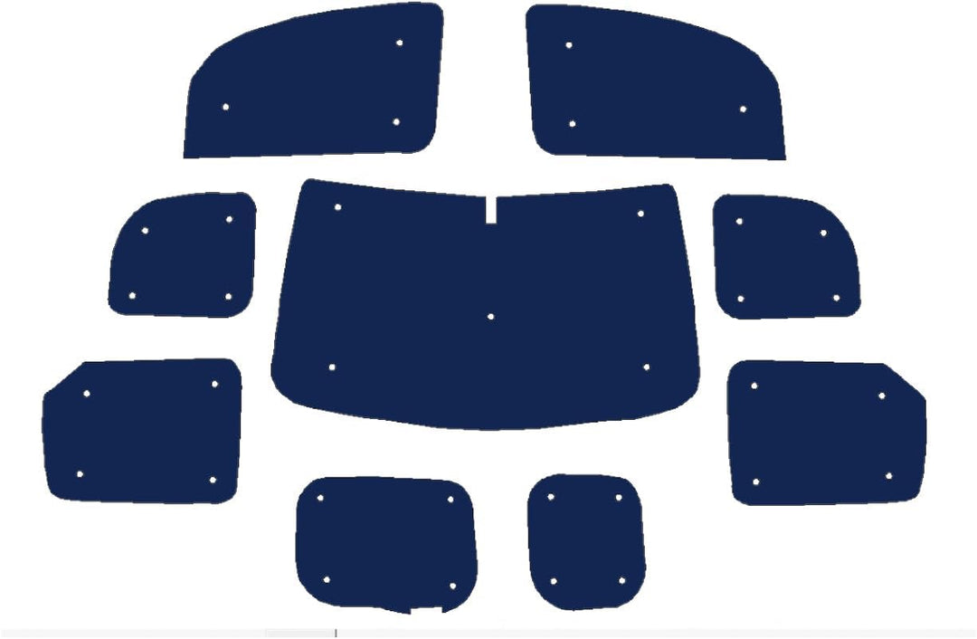 Fensterrollo-Set für Renault Kangoo mit Scheunentüren (ab 2007), komplettes Set, wendbar, Thermisch