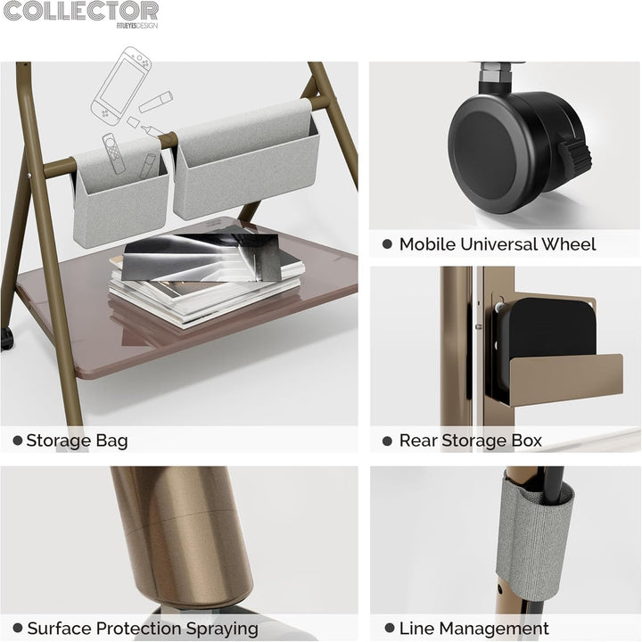 FITUEYES Design TV Ständer Höhenverstellbar &amp; Rollbar, TV Standfuss für 55-78 Zoll Fernseher bis 45k