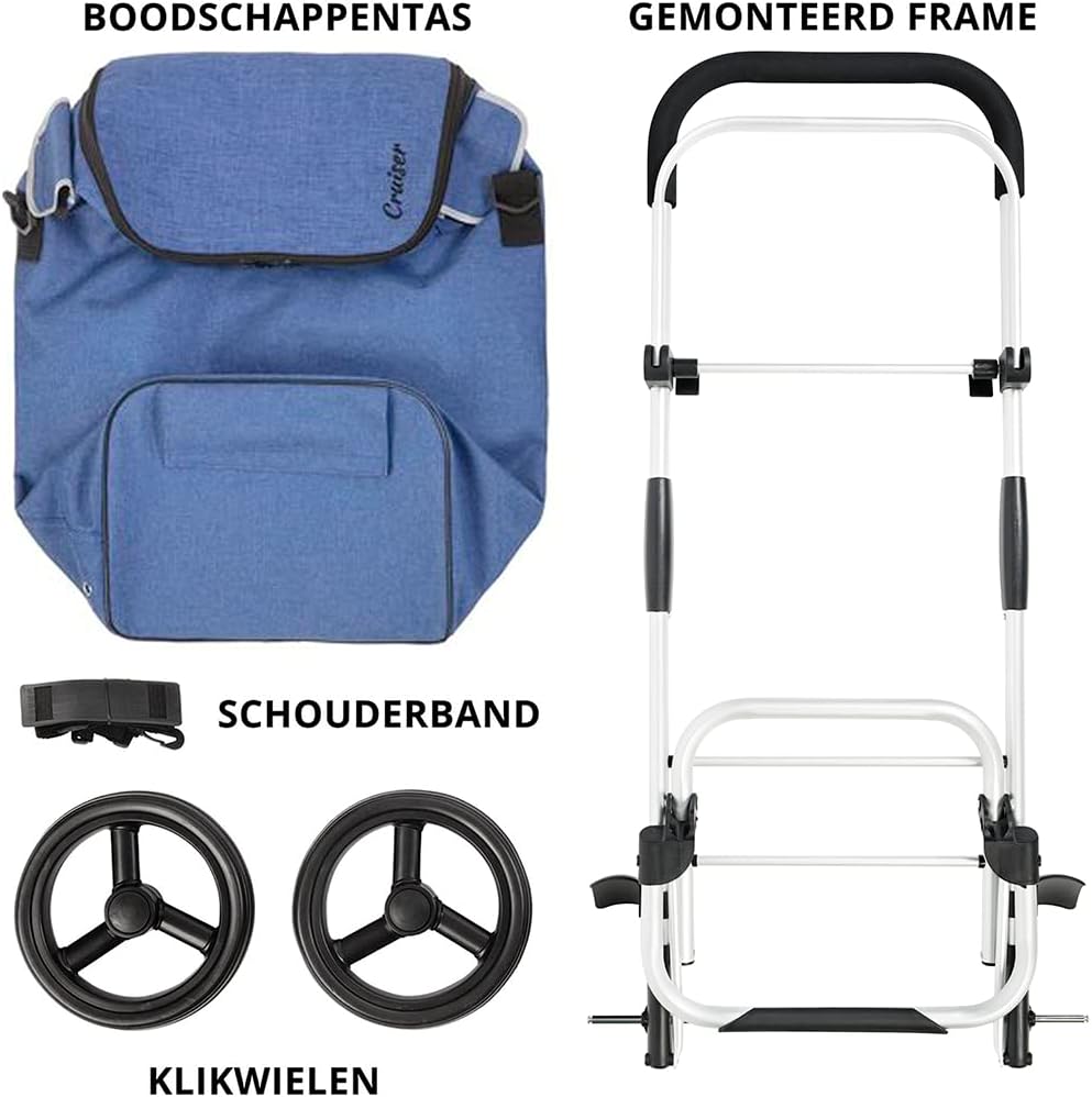 Shoppingcruiser Allround Einkaufstrolley mit Kühlfach 41ltr, klappbar, Einkaufswagen abnehmbare Tasc