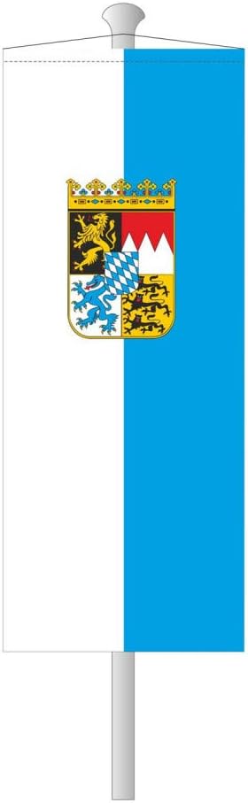Bundesland-Flagge Bayern – 120x300 cm Bayern-Flagge mit Wappen (Raute), Bannerfahne aus reissfestem