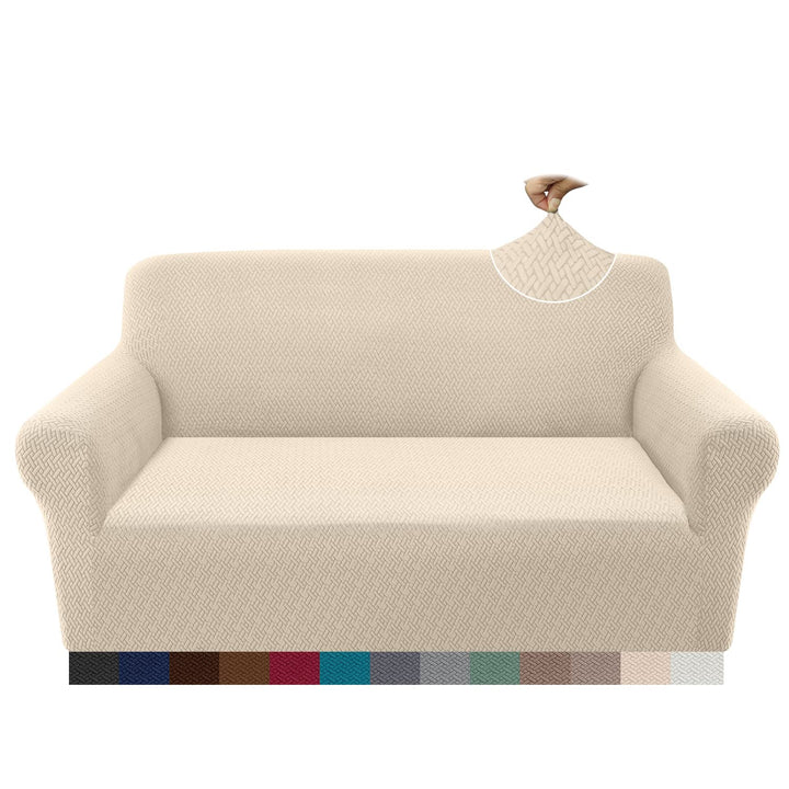Granbest 2023 Neueste Jacquard Sofabezug 2 Sitzer Superweicher Rutschfester Stretch Couchbezug Vier