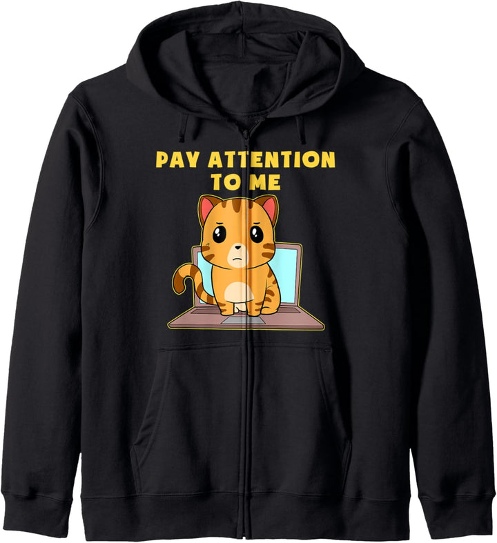 Beachte Mich Katze Notebook Mieze Laptop Kater Pc Kätzchen Kapuzenjacke