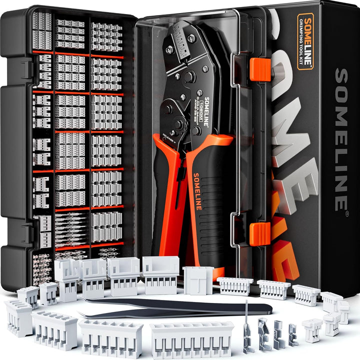 SOMELINE® Crimpzange Stecker Set, 21 Arten [0,05-0,5mm²] 1,0mm-2,0mm Stecker Set, Steckverbinder Cri