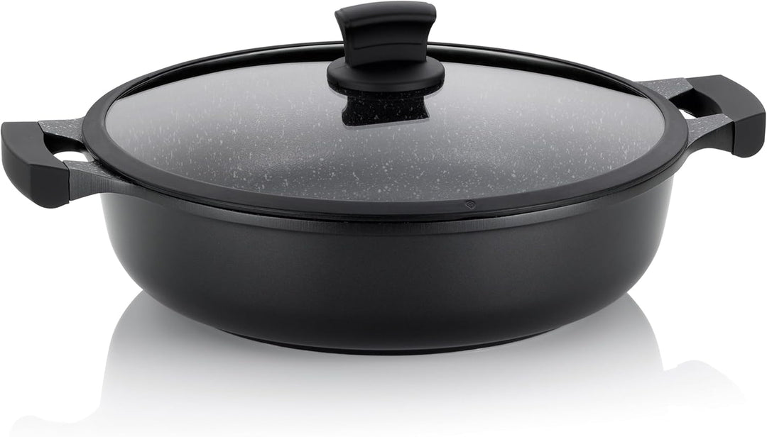 kela Servierpfanne Stella Nova, Ø 32 cm, 5 L, Aluguss, Allherdboden, antihaftbeschichtet, mit Glasde