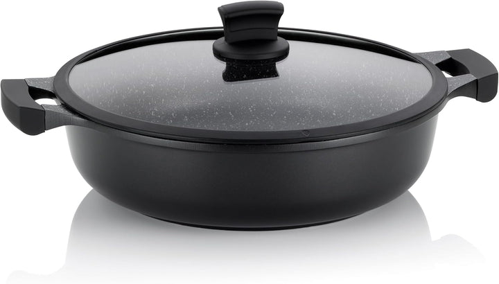 kela Servierpfanne Stella Nova, Ø 32 cm, 5 L, Aluguss, Allherdboden, antihaftbeschichtet, mit Glasde