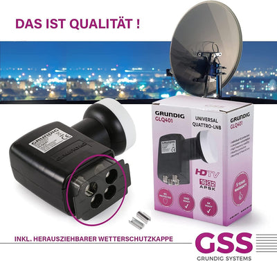 [Test SEHR GUT *] GSS Quattro LNB für Multischalter, Multiswitch geeignet - mit LTE Filter - Sat, Sa