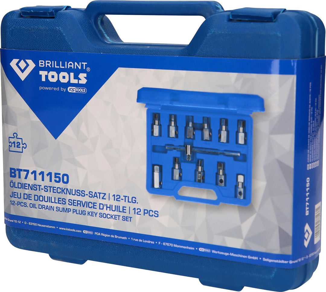 BRILLIANT TOOLS BT711150 Öldienst-Stecknuss-Satz, 12-tlg [Powered by KS TOOLS]