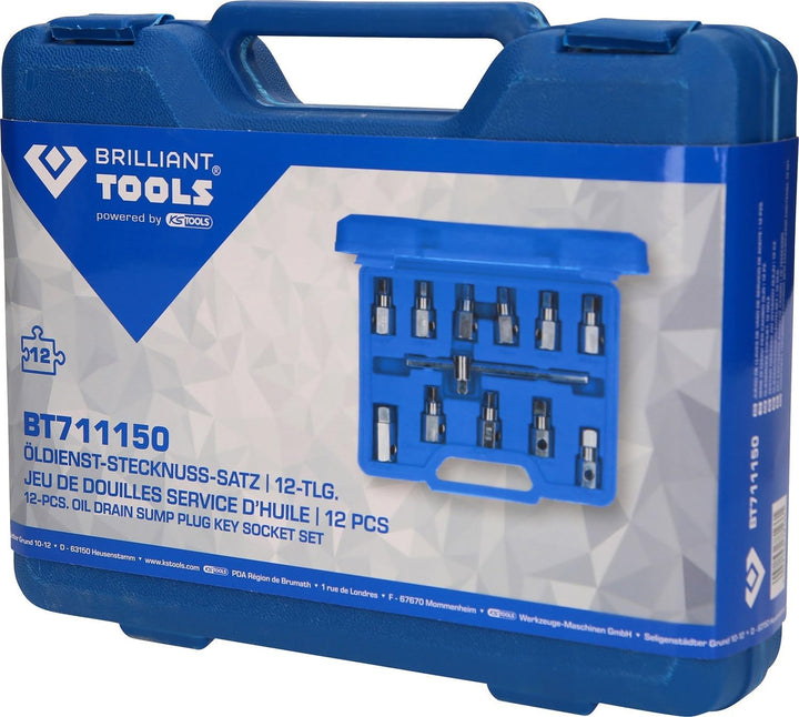 BRILLIANT TOOLS BT711150 Öldienst-Stecknuss-Satz, 12-tlg [Powered by KS TOOLS]