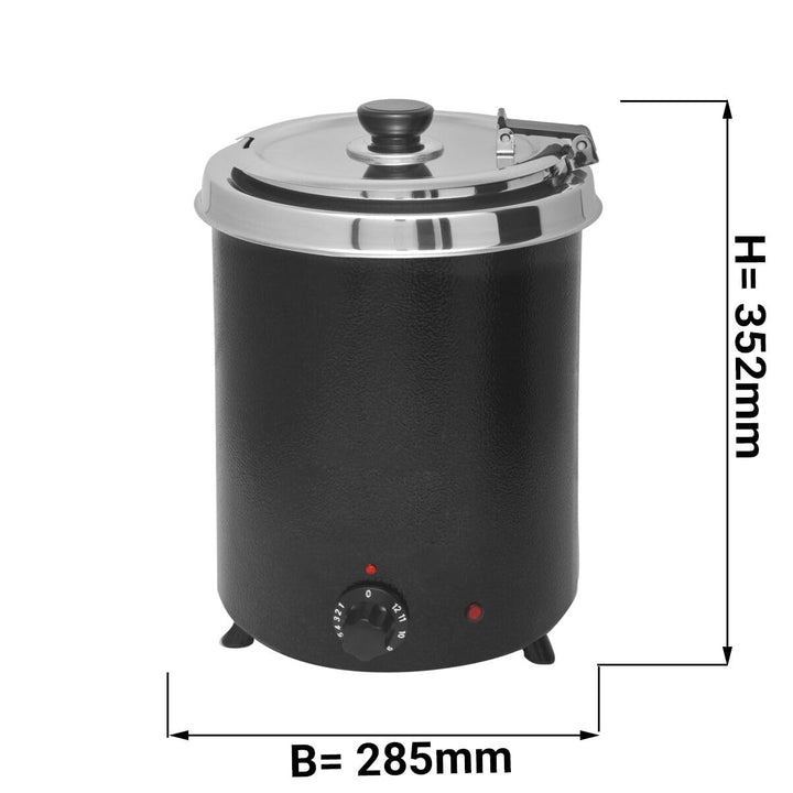 GGM Gastro | SWH57S | Suppenwärmer - 5 Liter - Schwarz