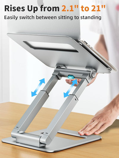 tounee Laptop Ständer Höhenverstellbar, Ergonomischer Computer Ständer, Adjustable Laptop Stand, Not