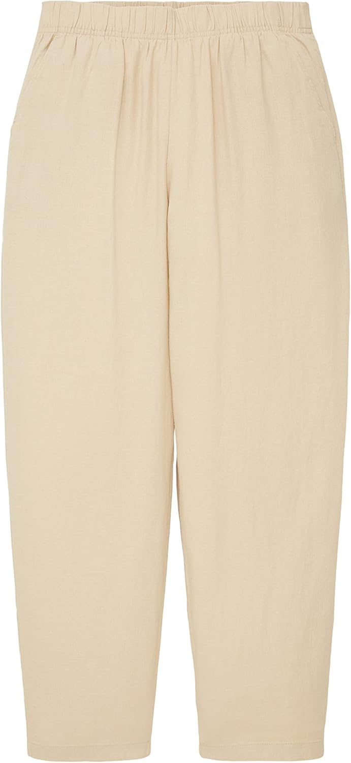 TOM TAILOR Denim Damen Tapered Stoffhose aus Leinen XXL 31700 - Dusty Sand Beige, XXL 31700 - Dusty