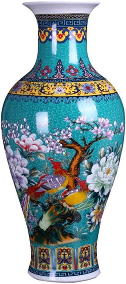 ufengke Jingdezhen Grosse Fishtail Keramik Bodenvase,Blumenvase,Handgefertigte Dekorative Vase für H