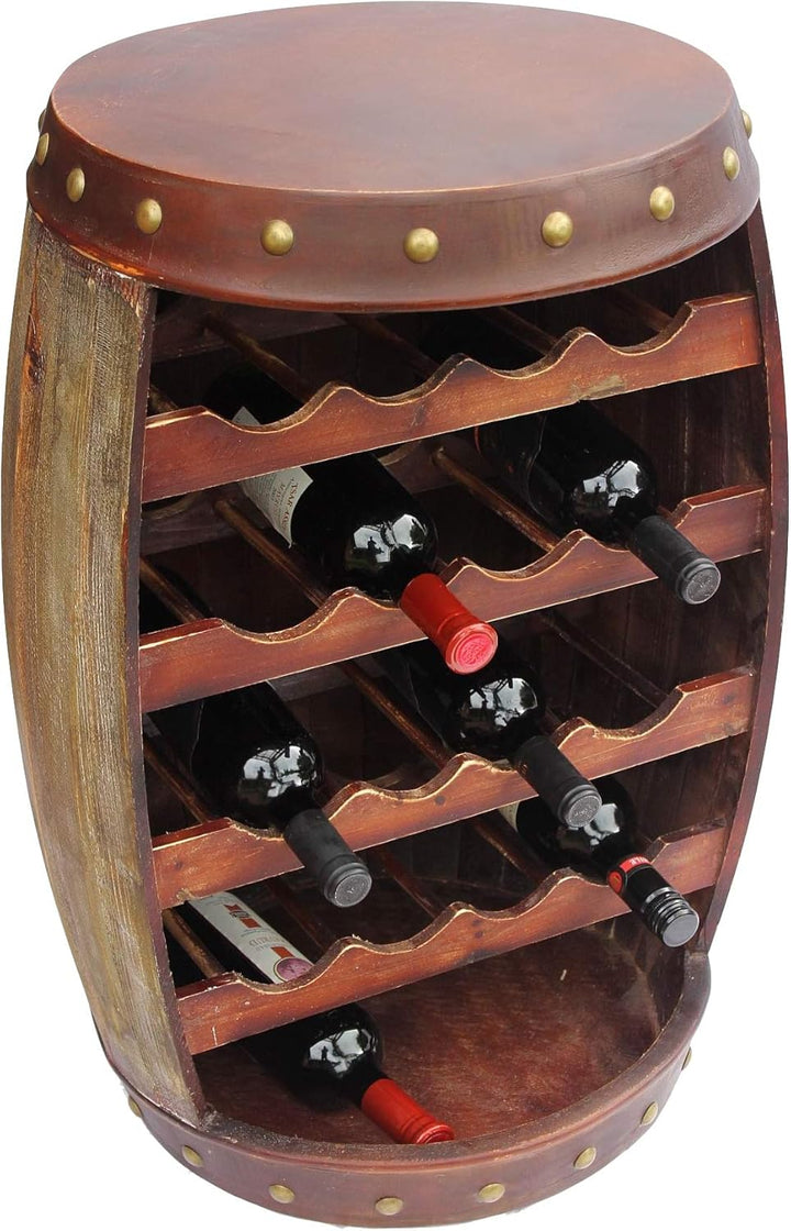 DanDiBo Weinregal Holz mit Ablage Weinfass 1546 Fass 70cm Flaschenregal Flaschenständer Weinständer
