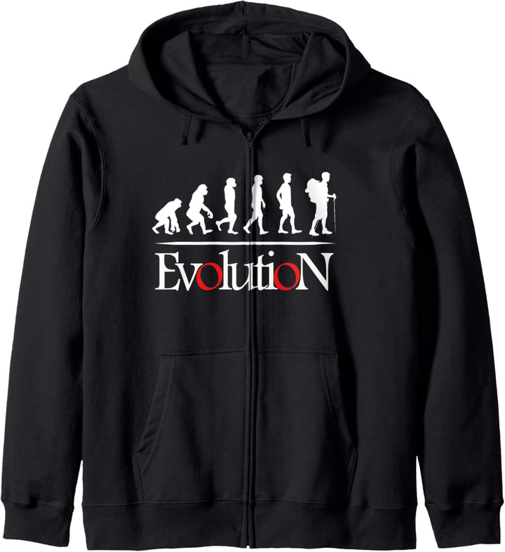 Gipfelstürmer Evolution Geschenkidee Alpen Panorama Kapuzenjacke
