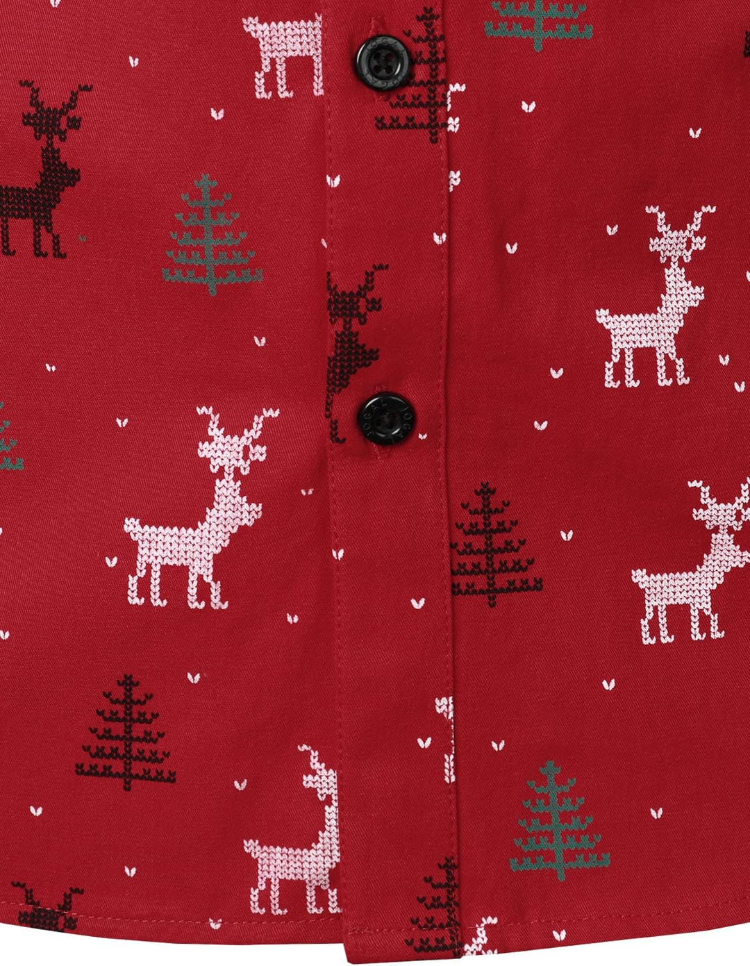 JOGAL Herren Funky Christmas Print Weihnachtsmann Hemd Langarm Button Up Freizeithemd Herren L Rot,