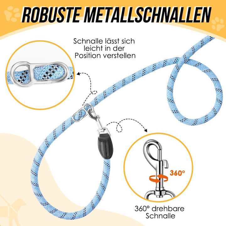 Hundeleine 3m für Kleine mittelgrosse Hunde, 8in1 Schleppleine mit 3 Verstellbare Schnalle und Griff