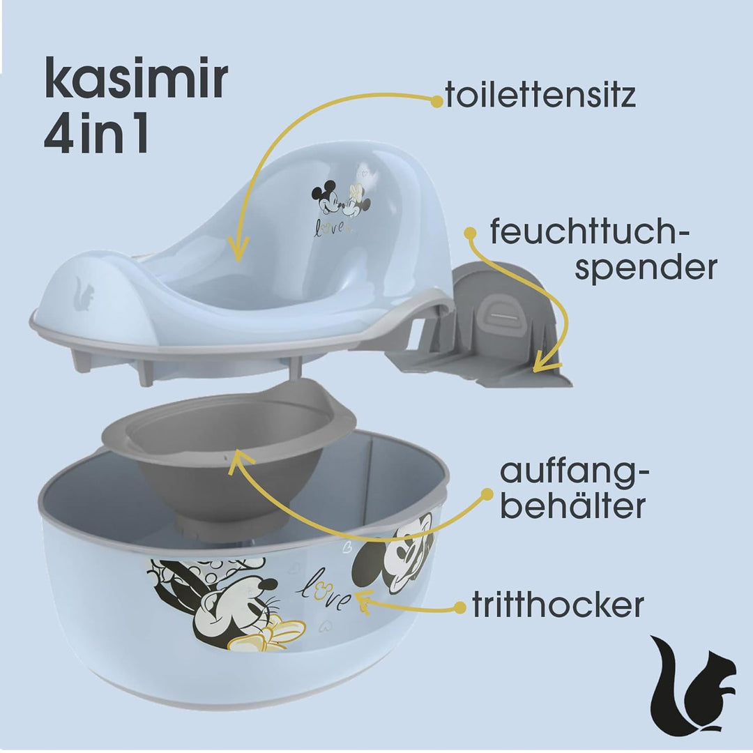 keeeper Mickey Babytopf deluxe 4in1, Töpfchen + Toilettensitz + Hocker + Feuchttuchspender, Ab ca. 1