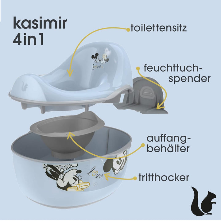 keeeper Mickey Babytopf deluxe 4in1, Töpfchen + Toilettensitz + Hocker + Feuchttuchspender, Ab ca. 1