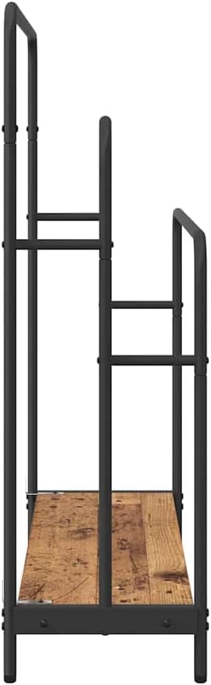 Hothingwell Kleiderständer mit Ablage Antikholz 90 x 30 x 100,5 cm | Robuster Stahlrahmen, schwarze