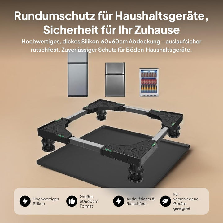 MagiDeal Bodenmatte aus für den Kühlschrank, grosse Abtropfschale, 60 x 60 cm, verhindert Verschütte