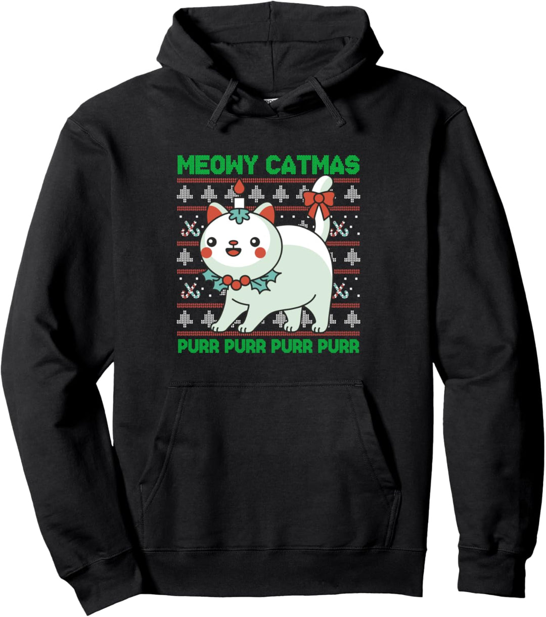 Frohe Catmas Hässliches Weihnachtshemd Katze Xmas Meow Christmas Pullover Hoodie