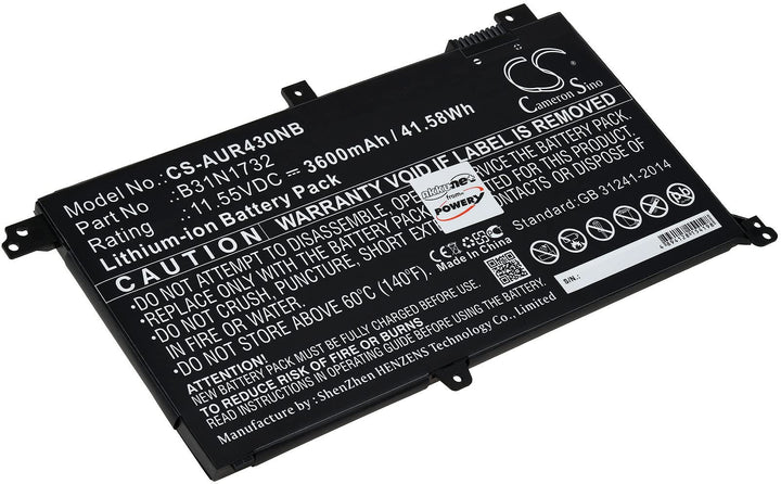 Akku für Laptop Asus V430FA, 11,55V, Li-Ion