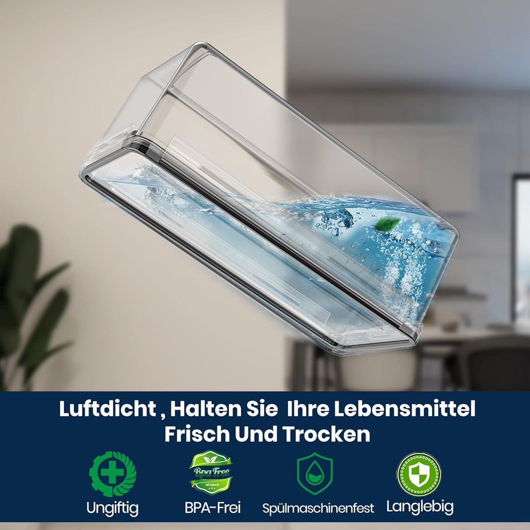 3.2L Vorratsdosen mit Deckel Luftdicht 4er Set mit Kreidemarker und Etiketten, BPA Frei Plastik Aufb