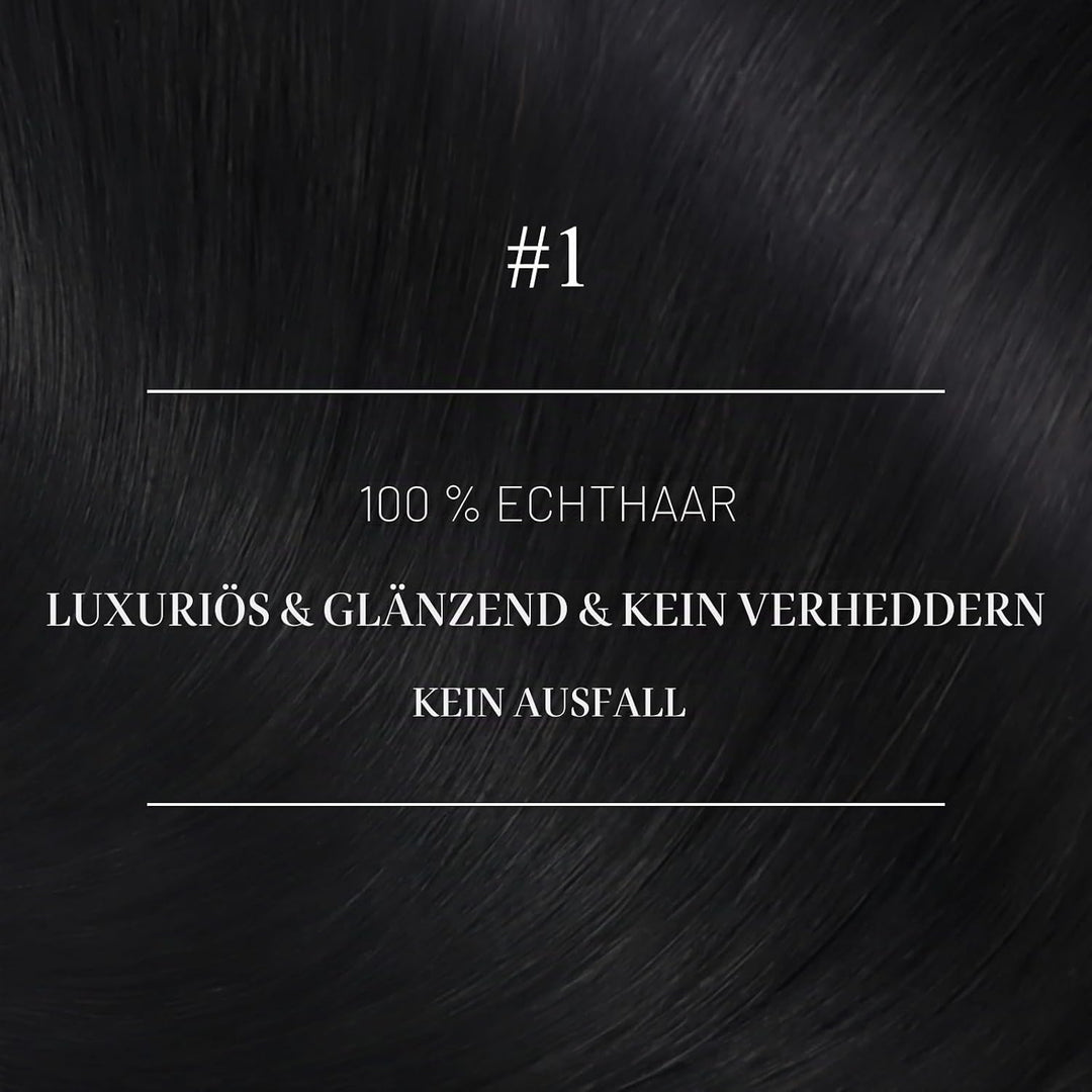 YoungSee Nanoring Extensions Echthaar Schwarz 55cm Nanoring Extensions 1g/s Nano Beads Hair Extensio