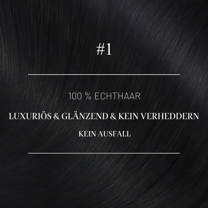 YoungSee Nanoring Extensions Echthaar Schwarz 55cm Nanoring Extensions 1g/s Nano Beads Hair Extensio