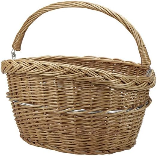 KLICKfix Farradtasche Weidenkorb Lenkerkorb, Beige, 30 x 40 x 31 cm Single, Single