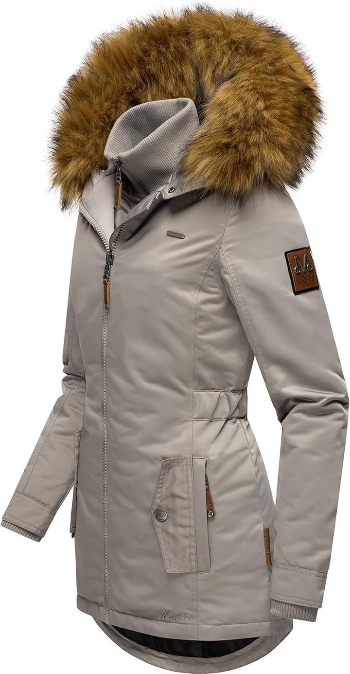 MARIKOO Damen Warmer Winterparka mit Kapuze Sanakoo XS-XXL XL Zinc Grey, XL Zinc Grey