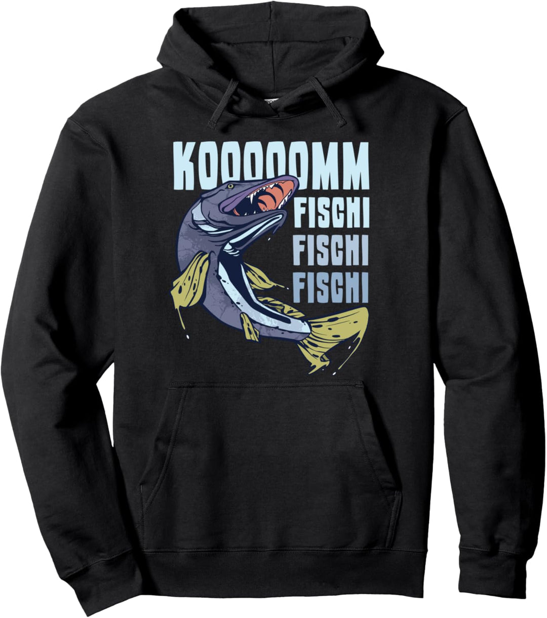 Komm Fischi Fischi Fischi Hecht Angler Spruch Fisch Angeln Pullover Hoodie