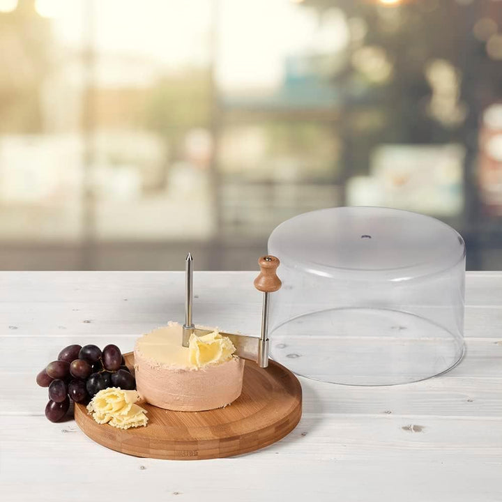 Kesper | Käsehobel mit Haube | FSC Bambus | rostfreier Edelstahl | ø 21 cm | für Tete de moine Käse