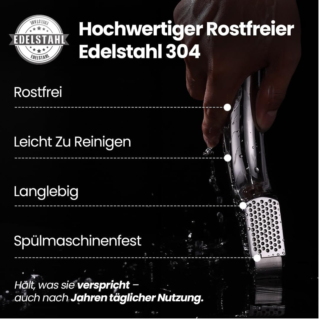 Knoblauchpresse Edelstahl - Ideal für grobes Knoblauchhack in Herzform | Knoblauch Presse für Knobla