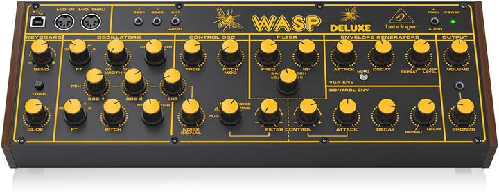 Behringer Wasp Deluxe Legendärer analoger Synthesizer mit Dual OSCs, Multi-Mode VCF, 16-stimmiger Po