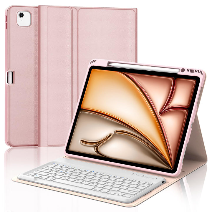 IVEOPPE Hülle mit Tastatur für iPad Air 13 Zoll 2025 M3/2024 M2, Deutsches QWERTZ Layout, Bluetooth