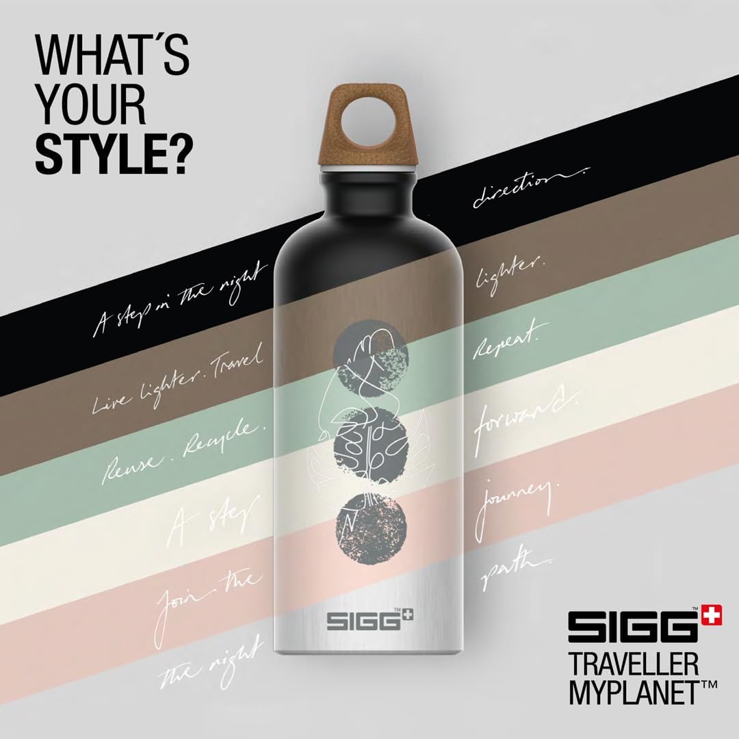 SIGG - Alu Trinkflasche - Traveller MyPlanet - Made in Switzerland - Für Kohlensäurehaltige Getränke
