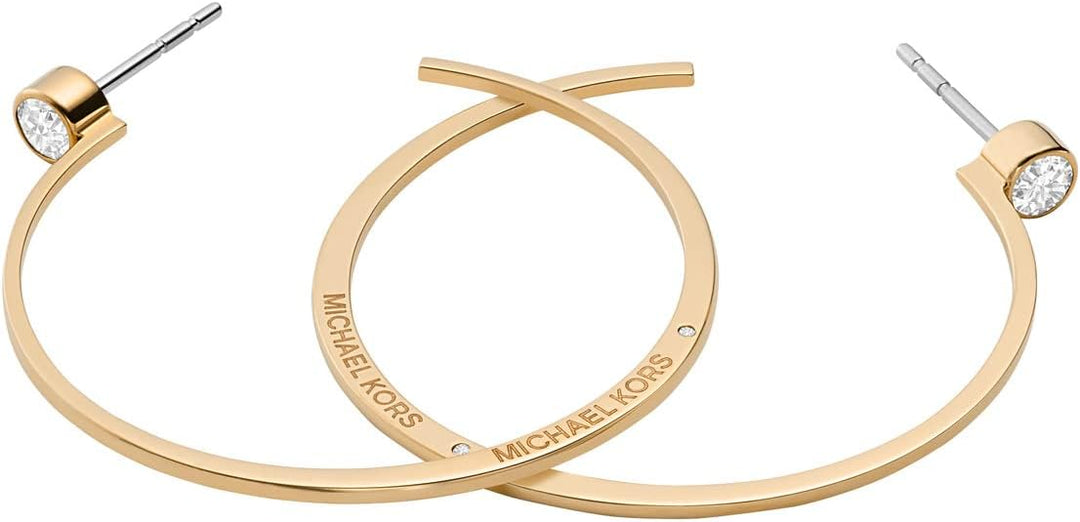 Michael Kors Damen-Creolen, Silber, Rotgold und Gold, Metall, Kristalle