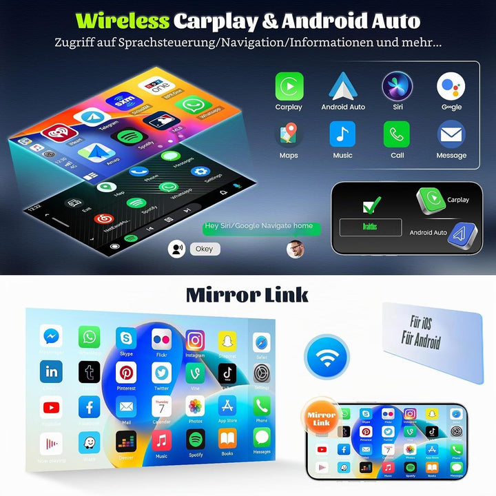 Android 15, 4G+64G CAMECHO Autoradio für Hyundai I30 2006-2011 mit Wireless Carplay Android Auto, 9