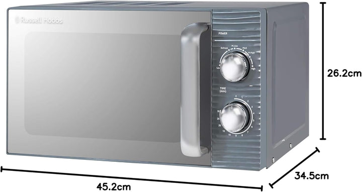 Russell Hobbs RHM1731G Inspire Solo Mikrowelle, 17 Liter, 700W, Grau, mit 5 Leistungsstufen, Timer,