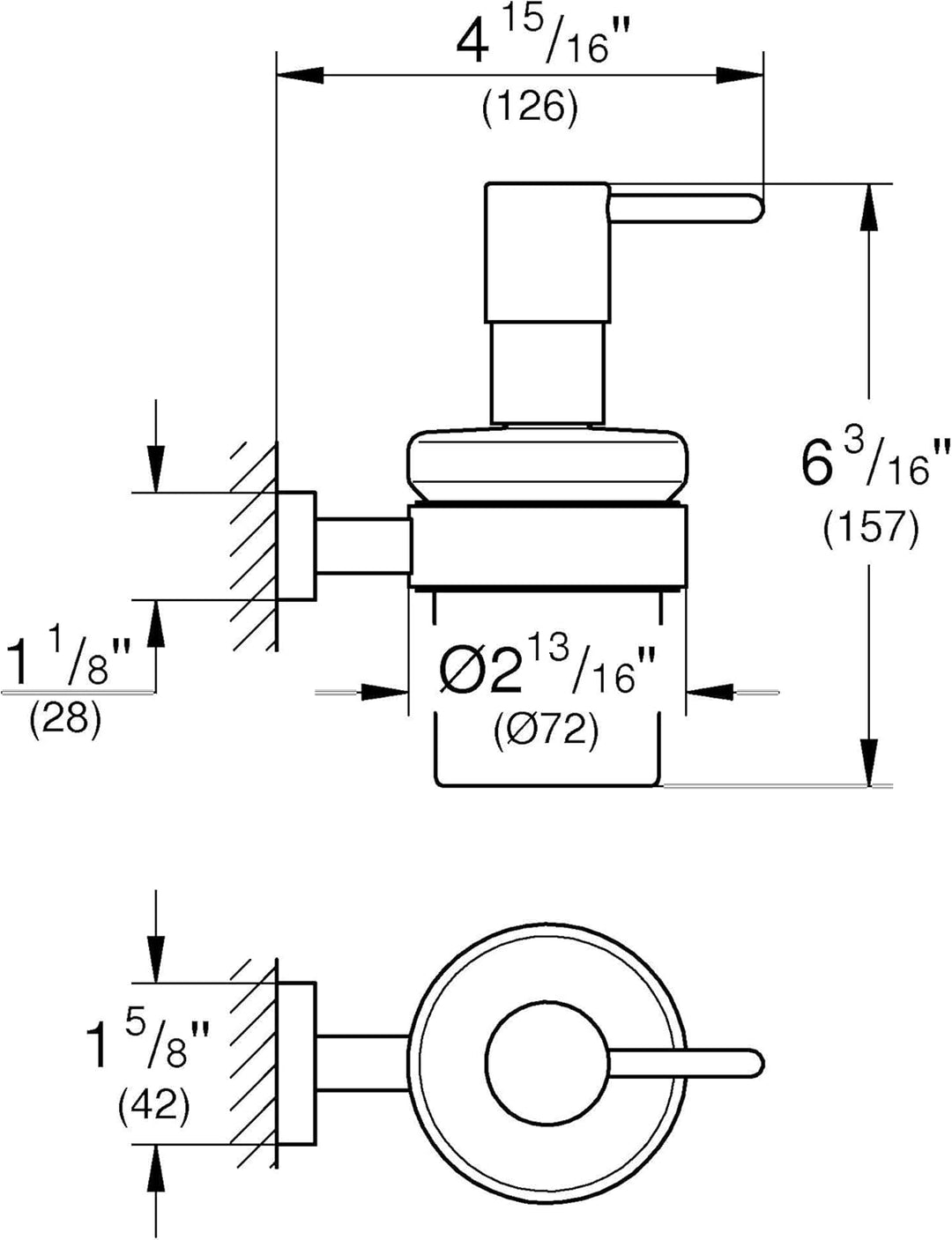 GROHE Start - Füllmenge 160 ml, Materiel: Glas/Metall, langlebig), chrom, 41188000