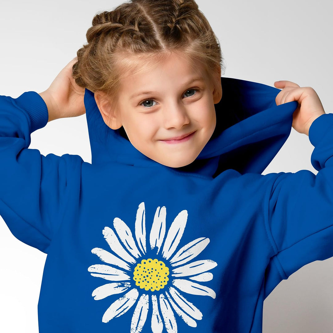 Neverless® Kinder Hoodie Mädchen Blumen Aufdruck Kapuzenpullover Sweatshirt Kapuze Blau 140, Blau 14