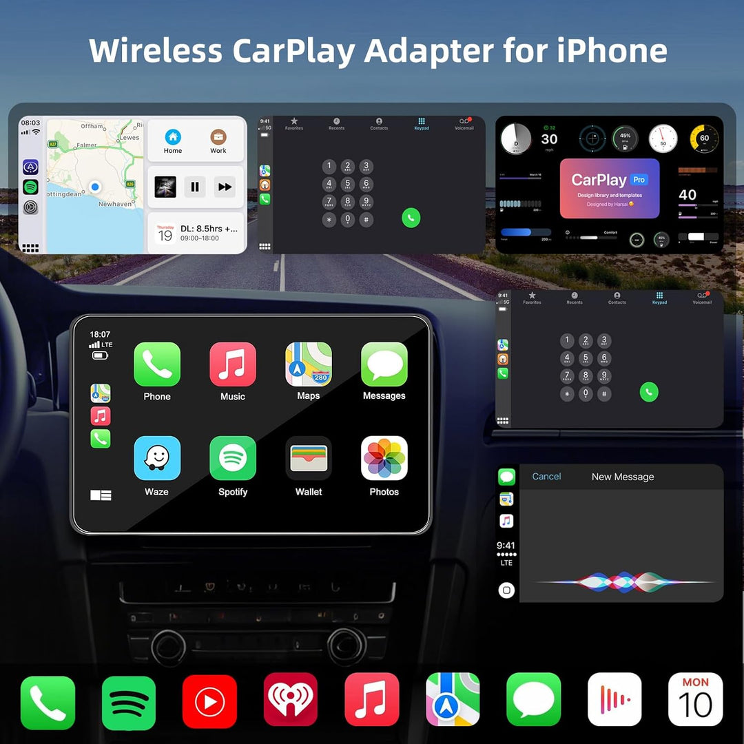 2026 Upgrade 2-in-1 Wireless CarPlay & Android Auto Adapter - Wandelt Kabelgebunden in Drahtlos um,