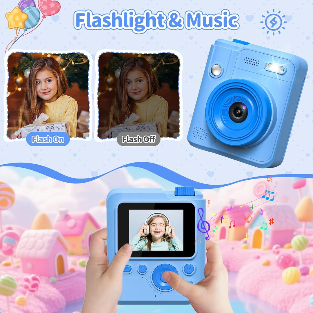 Gofunly Sofortbildkamera Kinder, 1080P HD Kinderkamera Sofortbildkamera mit 32GB Karte & DruckerPapi