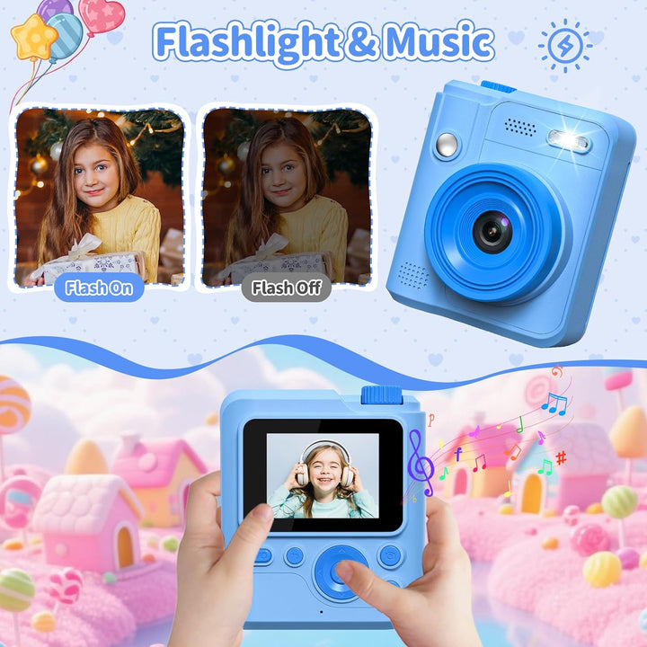 Gofunly Sofortbildkamera Kinder, 1080P HD Kinderkamera Sofortbildkamera mit 32GB Karte & DruckerPapi