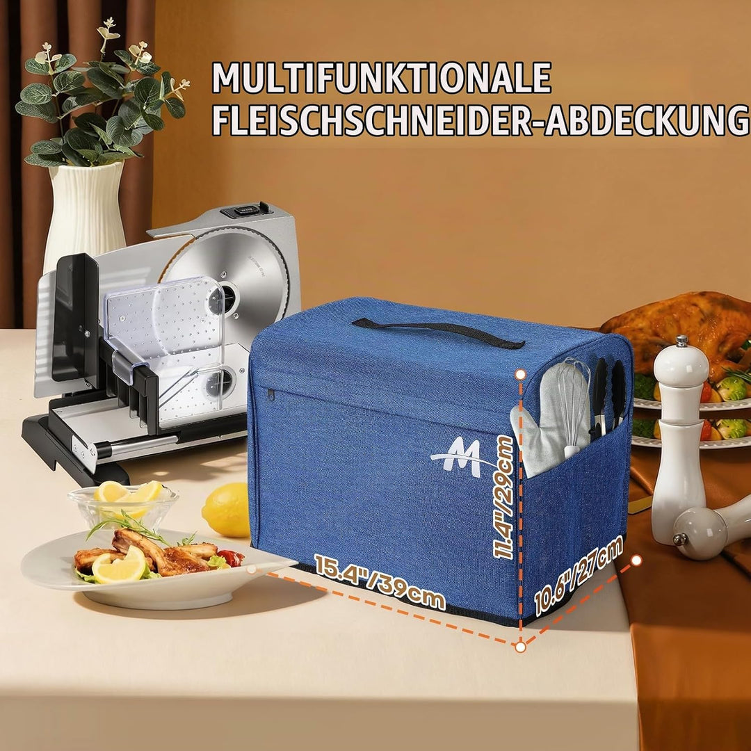 Moongiantgo Allesschneider Elektrisch Brotschneidemaschine mit 2x Abnehmbarer 19cm Edelstahlklinge,
